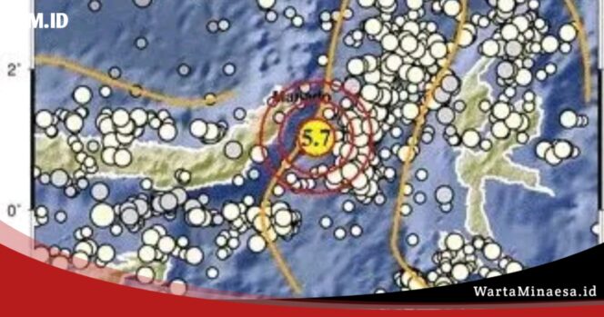 
					Gempa Magnitudo 5,7 Hantam Bitung-Sulut, BMKG: Kedalaman 46 Km